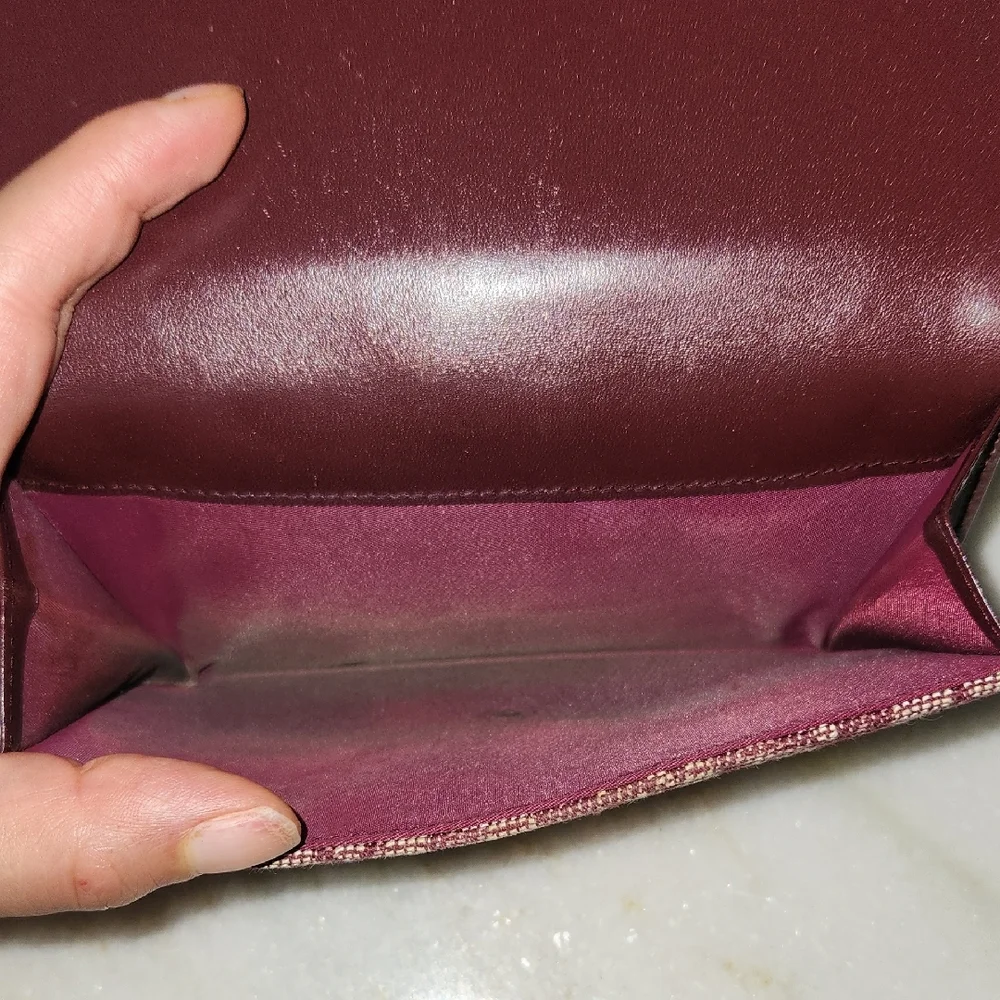 Christian Dior Rich Brown and Burgundy Leather Wallet